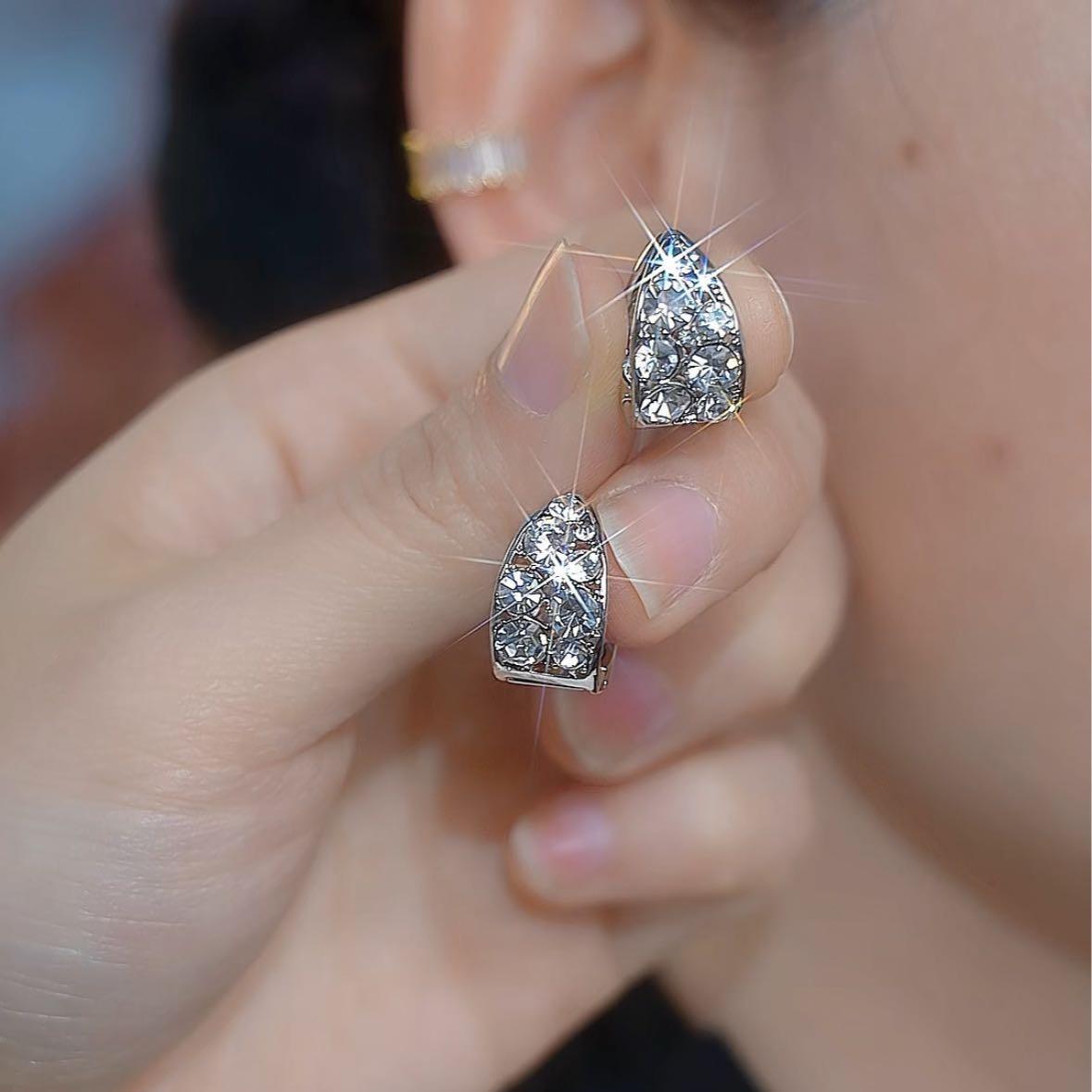 Vintage Gold Coffee Crystal Teardrop Drop Earrings