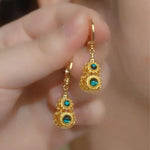 Vintage Green Gourd Earrings