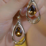 Vintage Hollow Double-Layer Teardrop Crystal Drop Earrings
