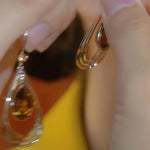 Vintage Hollow Double-Layer Teardrop Crystal Drop Earrings