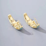 Vintage Imitation Turquoise Crystal C-Shaped Earrings