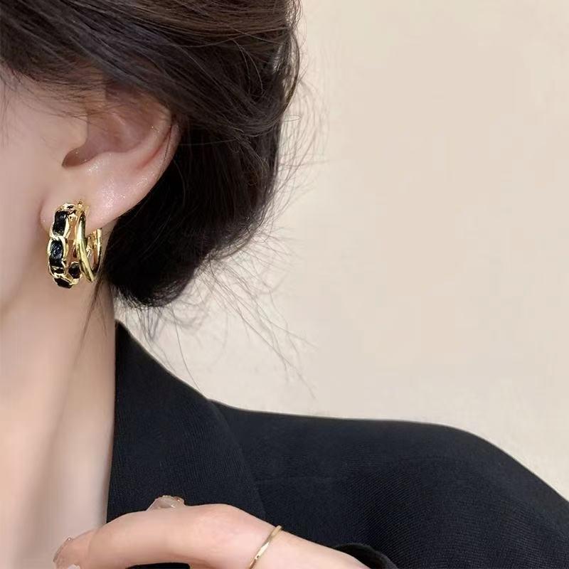 Vintage Leather Hoop Earrings