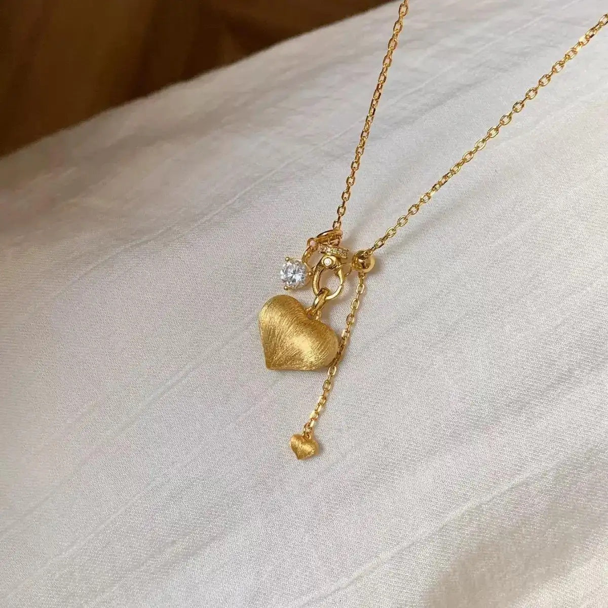 Vintage Peach Butt Shimmering Gold Pendant Necklace