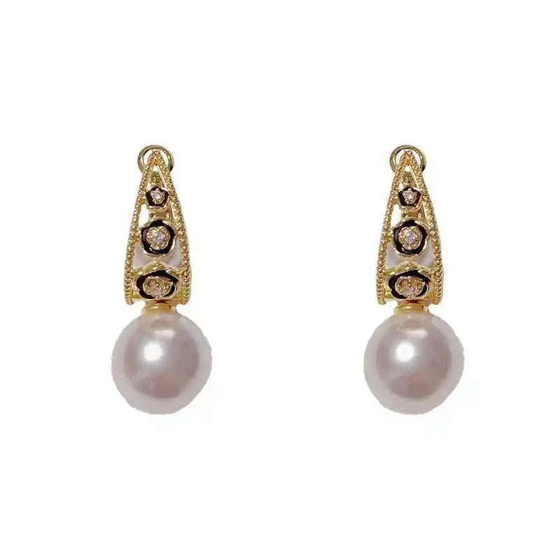 Vintage Pearl Double-Wear Hoop Earrings