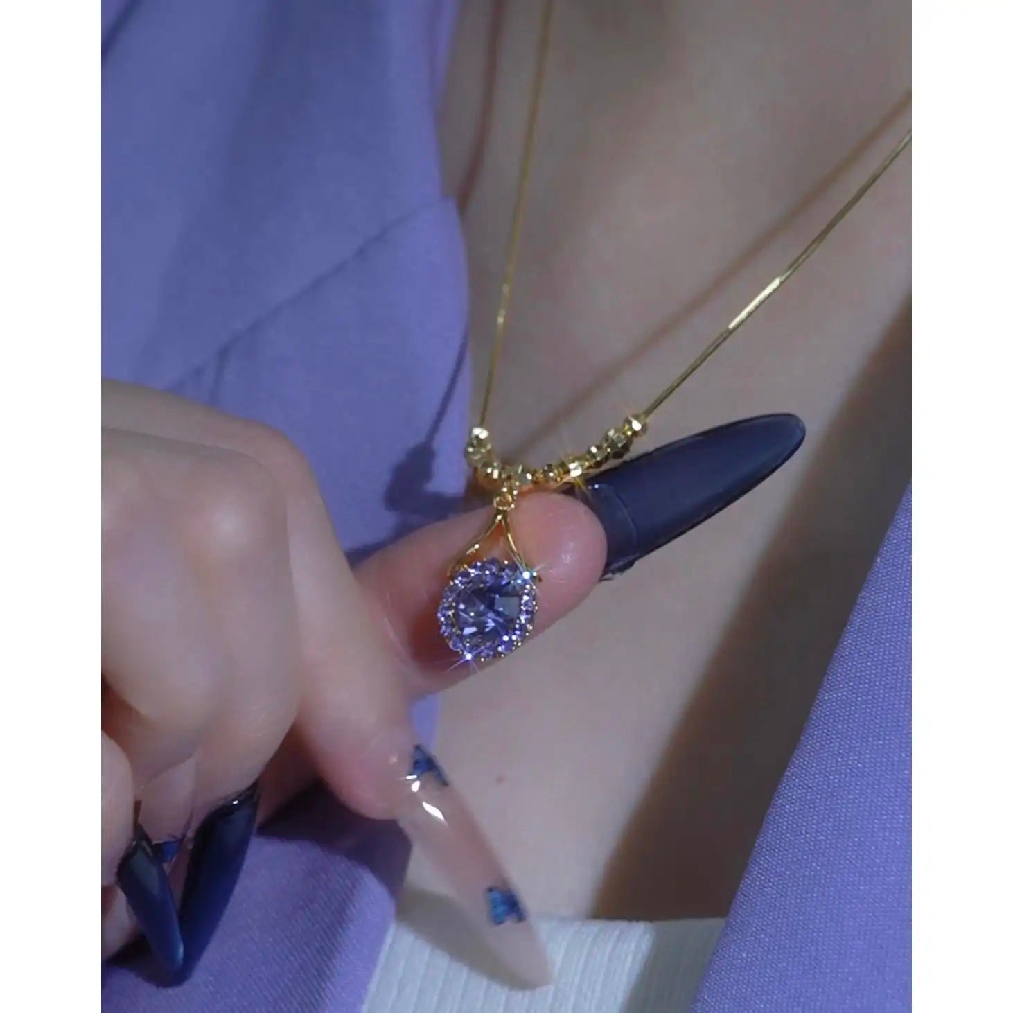 Violet Teardrop Necklace