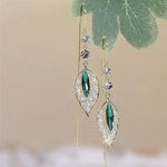Viral Gold Branch Jade Leaf Drop Earrings