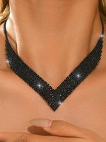 Western- 4- Crystal-Studded Claw-Chain Tassel Jewelry Set