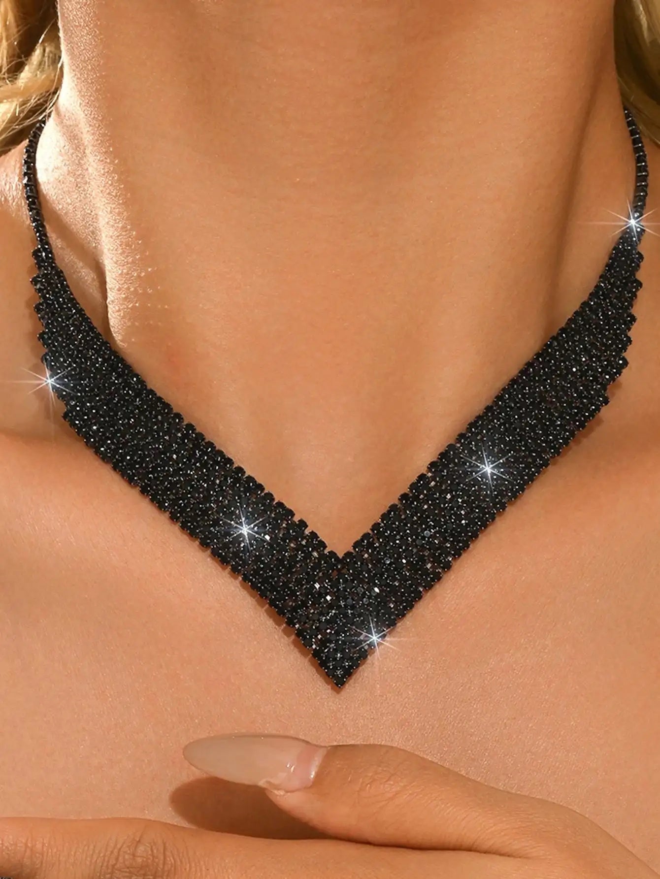 Western- 4- Crystal-Studded Claw-Chain Tassel Jewelry Set