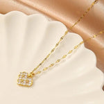 White Crystal Heart Pendant Necklace