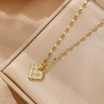 White Crystal Heart Pendant Necklace