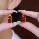 White Enamel Hoop Earrings