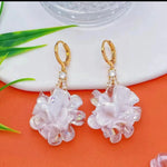 White Flower Ear Buckles Ear Earrings