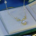 White Shell Deer Necklace
