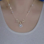 White Shell Deer Necklace
