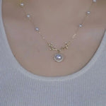 White Shell Deer Necklace