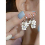 White Small Flower Earrings