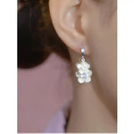 White Small Flower Earrings