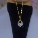 White Teardrop Necklace