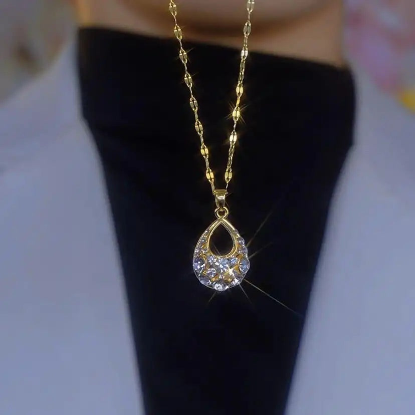 White Teardrop Necklace