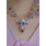 Wholesale Crystal Tassel Collar Jewelry Set