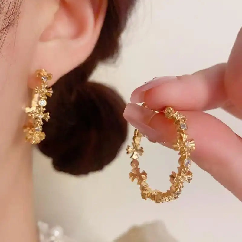 Wholesale Metal Cross Hoop Earrings