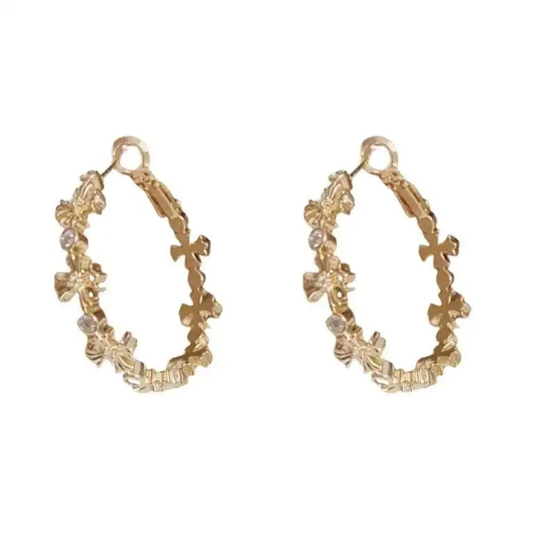 Wholesale Metal Cross Hoop Earrings