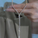Y-Shaped Diamond Multi-Layer Tassel Minimalist Necklace