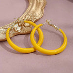 Yellow Dripping Oil Large Hoop Earrings