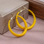 Yellow Dripping Oil Large Hoop Earrings