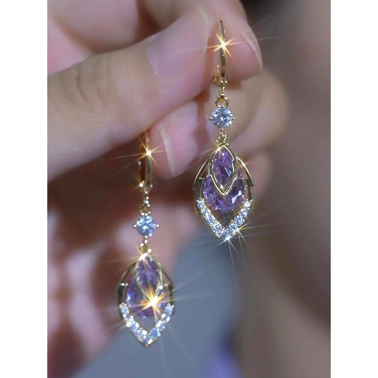 Yellow Maple Leaf Teardrop Drop Earrings