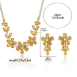 Yellow Plum Blossom Crystal Drop Earrings