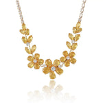 Yellow Plum Blossom Crystal Necklace