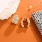 Zr Stone Clip-On Hoop Earrings